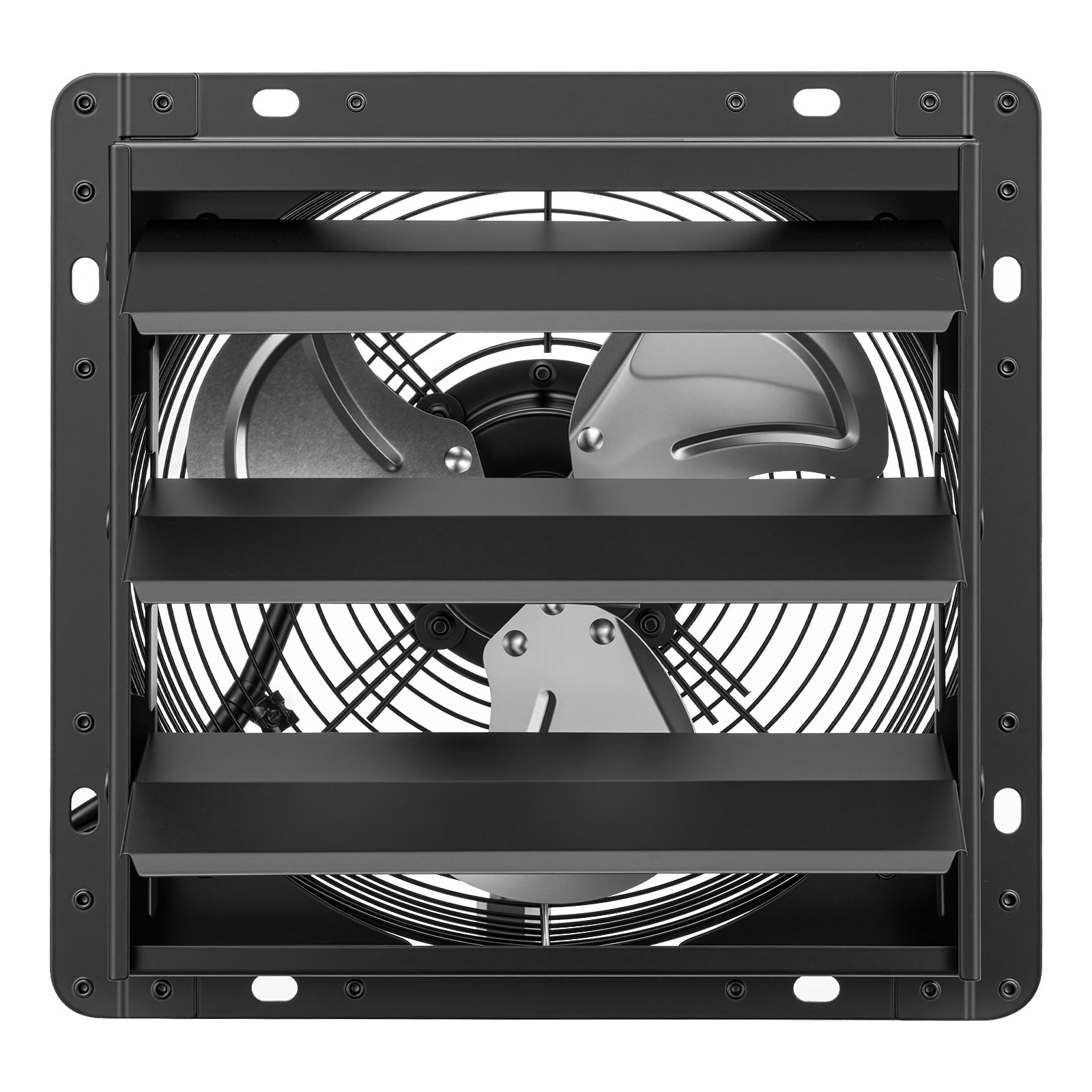 VEVOR 10 Inch Shutter Exhaust Fan Wall Mounted Automatic Louvers EC Motor, Steel Housing, Temperature & Humidity Controller, Ventilation & Cooling for Attic, Garage, Barn, Greenhouse, Workshop, Black