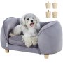 VEVOR Pet Sofa, Dog Couch for Small Dogs and Cats, Soft Velvety Dog Sofa Bed, 66 lbs Loading Cat Sofa, Dark Grey
