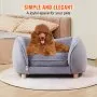 VEVOR Pet Sofa, Dog Couch for Small Dogs and Cats, Soft Velvety Dog Sofa Bed, 66 lbs Loading Cat Sofa, Dark Grey