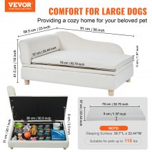 VEVOR Pet Sofa Dog Couch for Large-Sized Dogs Dog Cat Sofa Bed 110 lbs White