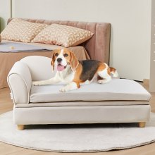 VEVOR Pet Sofa, Dog Couch for Large-Sized Dogs and Cats, 36x23x16 inch Soft Velvety Dog Sofa Bed, 50 kg Loading Cat Sofa, White