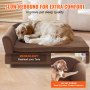 VEVOR Pet-soffa, hundsoffa för stora hundar och katter, mjuk sammetslen hundsoffa, 110 lbs lastande kattsoffa, mörkbrun