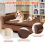 VEVOR Pet Sofa, Dog Couch for Large-Sized Dogs and Cats, Soft Velvety Dog Sofa Bed, 50 kg Loading Cat Sofa, Dark Brown