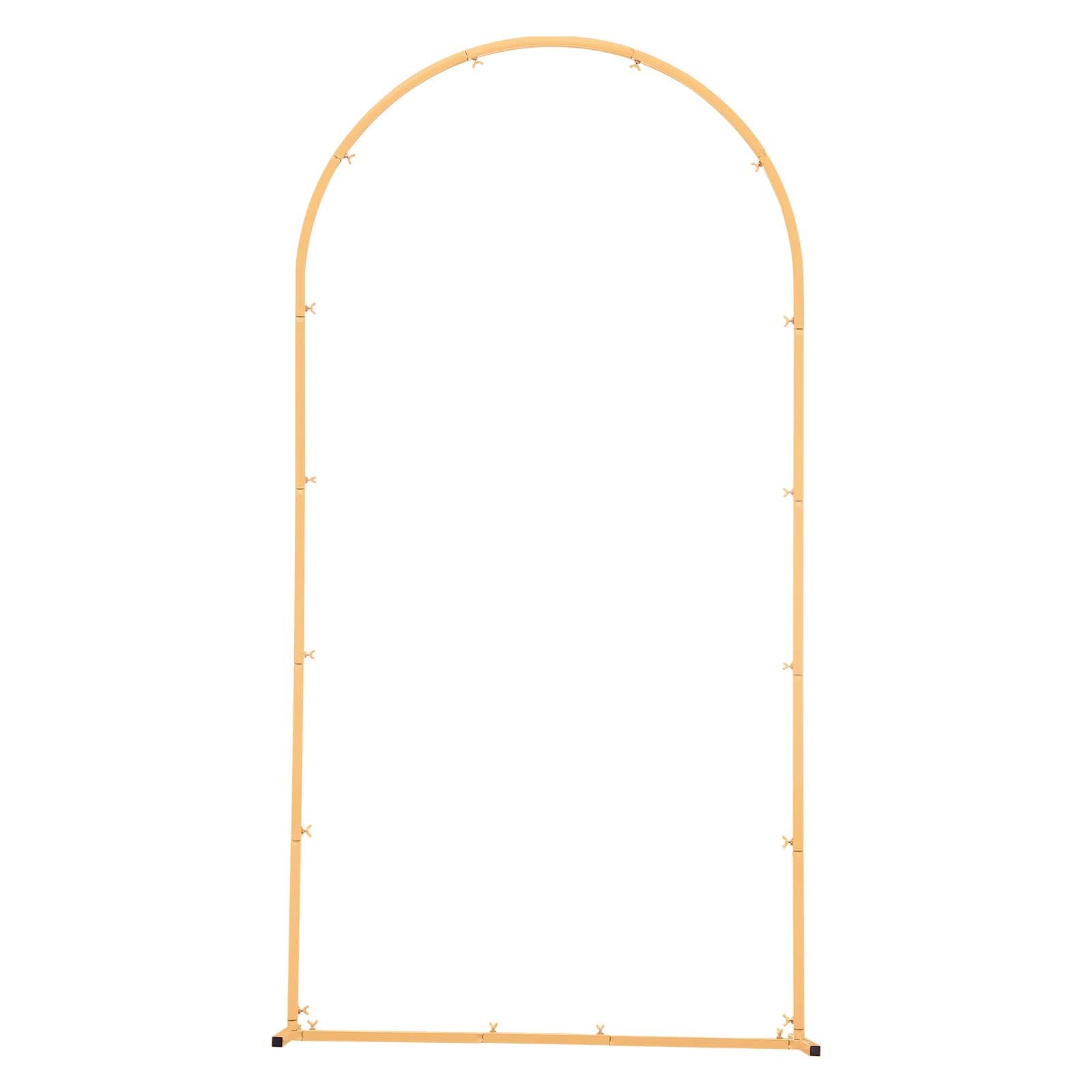 VEVOR Arch Backdrop Stand, 2 x 1 m, Stable Structure, Easy Assembly, 1 Set Gold Metal Arch Backdrop Stand for Wedding, Birthday Party, Graduation, Holiday Celebration, and Ceremony Decoration