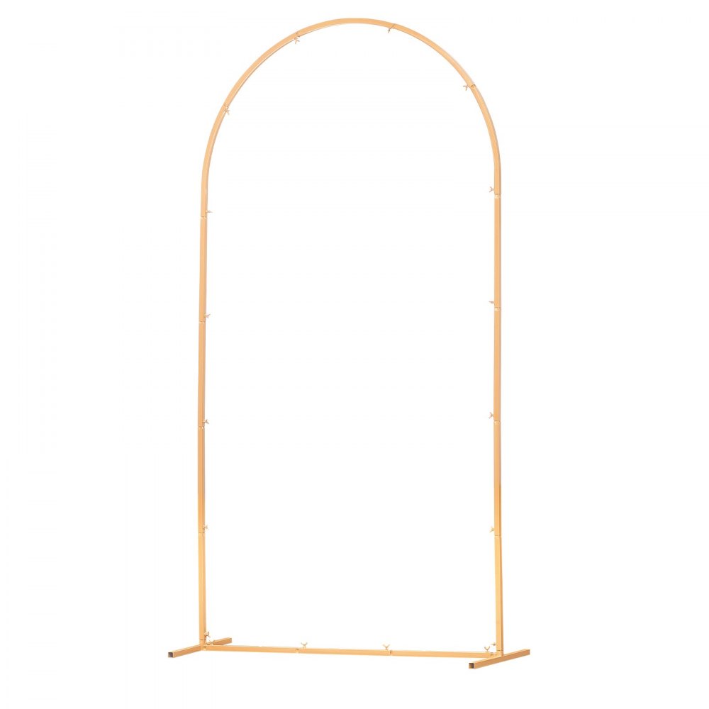 VEVOR Arch Backdrop Stand, 7.2 x 4 ft, Stable Structure, Easy Assembly, 1 Piece Gold Metal Arch Backdrop Stand for Wedding, Birthday Party, Graduation, Holiday Celebration, and Ceremony Decoration