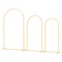 VEVOR Arch Backdrop Stand, Set of 3, 2.2/2/1.8 m , Stable Structure, Easy Assembly, Gold Metal Arch Backdrop Stand for Wedding, Birthday Party, Graduation, Holiday Celebration, and Ceremony Decoration
