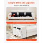 VEVOR 3 Steater Sofa, Modular Sectional Couch with Bottom Storage Space, Modern Comfy Cloud Sofa with Side Storage Pockets and Metal Frame, Ideal for Living Room, Bedroom, Apartment and Office, White