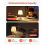 Cordless Table Lamp Rechargeable Battery Small Desk Lamp Fabric Shade Gold