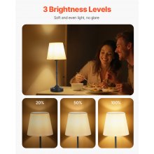 Cordless Table Lamp 2 Pack Rechargeable Battery Desk Lamp Fabric Shade Black