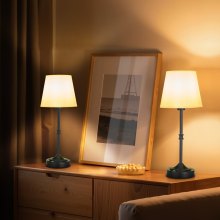 Cordless Table Lamp 2 Pack Rechargeable Battery Desk Lamp Fabric Shade Black