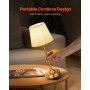 Cordless Table Lamp 2 Pack Rechargeable Battery Desk Lamp Fabric Shade Gold
