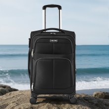 20-Inch Softside Expandable Luggage with Spinner Wheels Carry on Suitcase Black