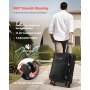 24-Inch Softside Expandable Luggage with Spinner Wheels Checked Suitcase Black