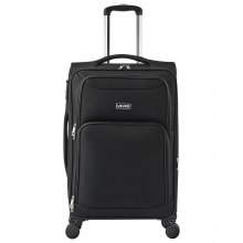 24-Inch Softside Expandable Luggage with Spinner Wheels Checked Suitcase Black
