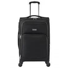 24-Inch Softside Expandable Luggage with Spinner Wheels Checked Suitcase Black