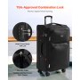28-Inch Softside Expandable Luggage with Spinner Wheels Checked Suitcase Black