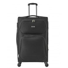 28-Inch Softside Expandable Luggage with Spinner Wheels Checked Suitcase Black