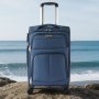 VEVOR Softside Expandable Luggage with Spinner Wheels, 20-Inch Softside Carry on Luggage, Lightweight Checked Suitcase with Expandable Zippered Pocket and TSA Lock, Blue