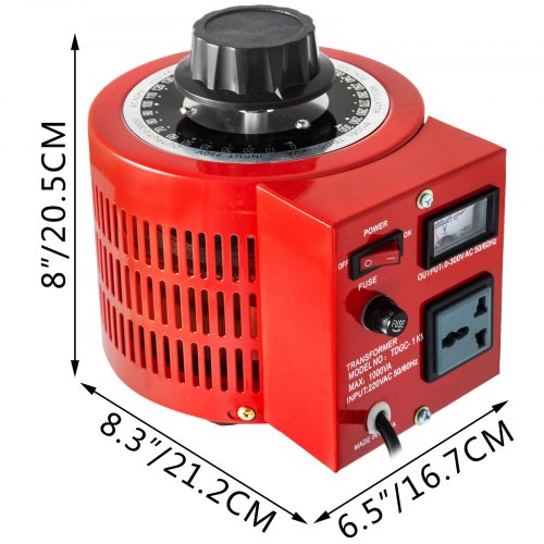 Variable Transformer 1000va Power Supply Voltage Built-in Copper Coil One Plug
