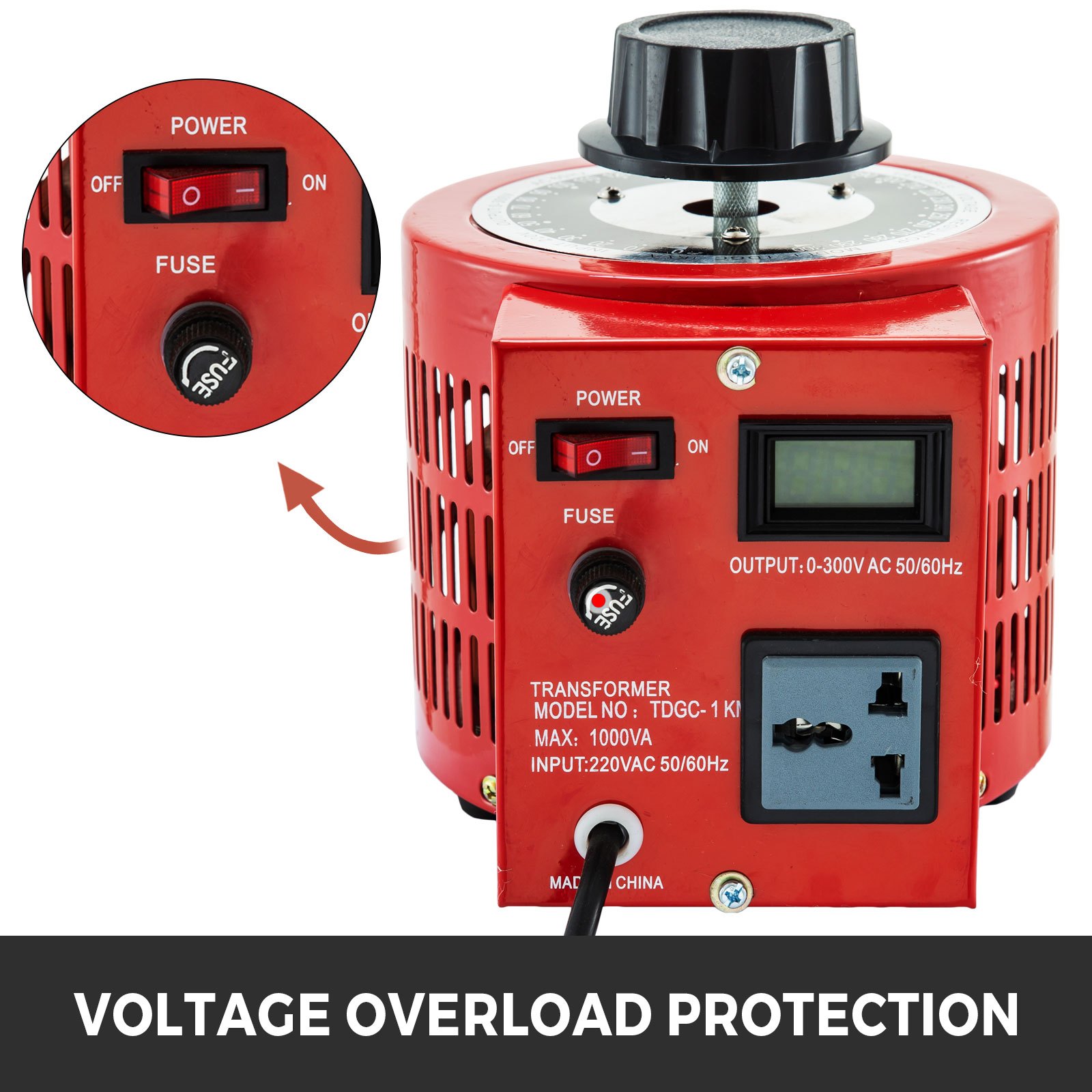 Auto Variac Variable Transformer 1000VA 10Amp 220V AC Regulator LCD Hot Sale