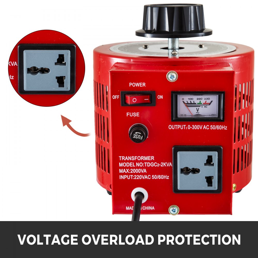Auto Variac Variable Transformer 2000VA 20Amp 220VAC Regulator Metered Hot Sale