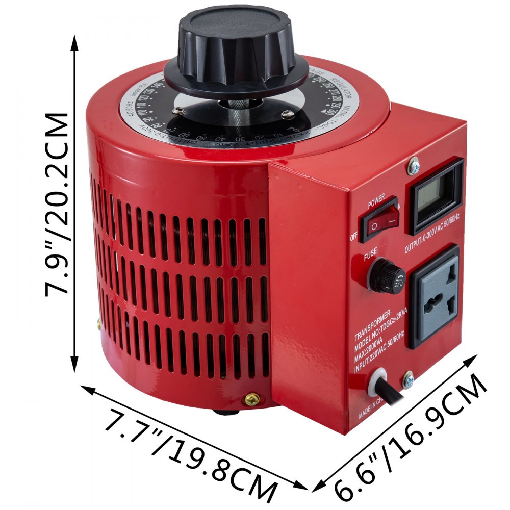 Variable Transformer 2000VA Power Supply Voltage Transformer Converter 0-300V 220V AC 50 Hz