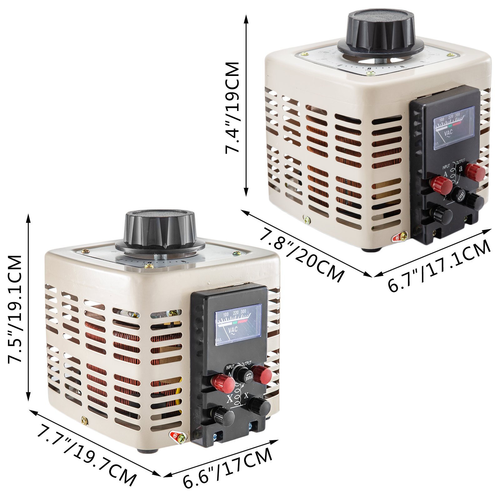 Vevor Variable Transformer 2000va Power Supply Voltage Output Regulator Ac 50hz