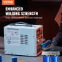 VEVOR battery spot welder showing enhanced welding strength with 0.15mm thick pure nickel strip.