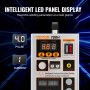 VEVOR battery spot welder with intelligent led panel display showing current and pulse settings.