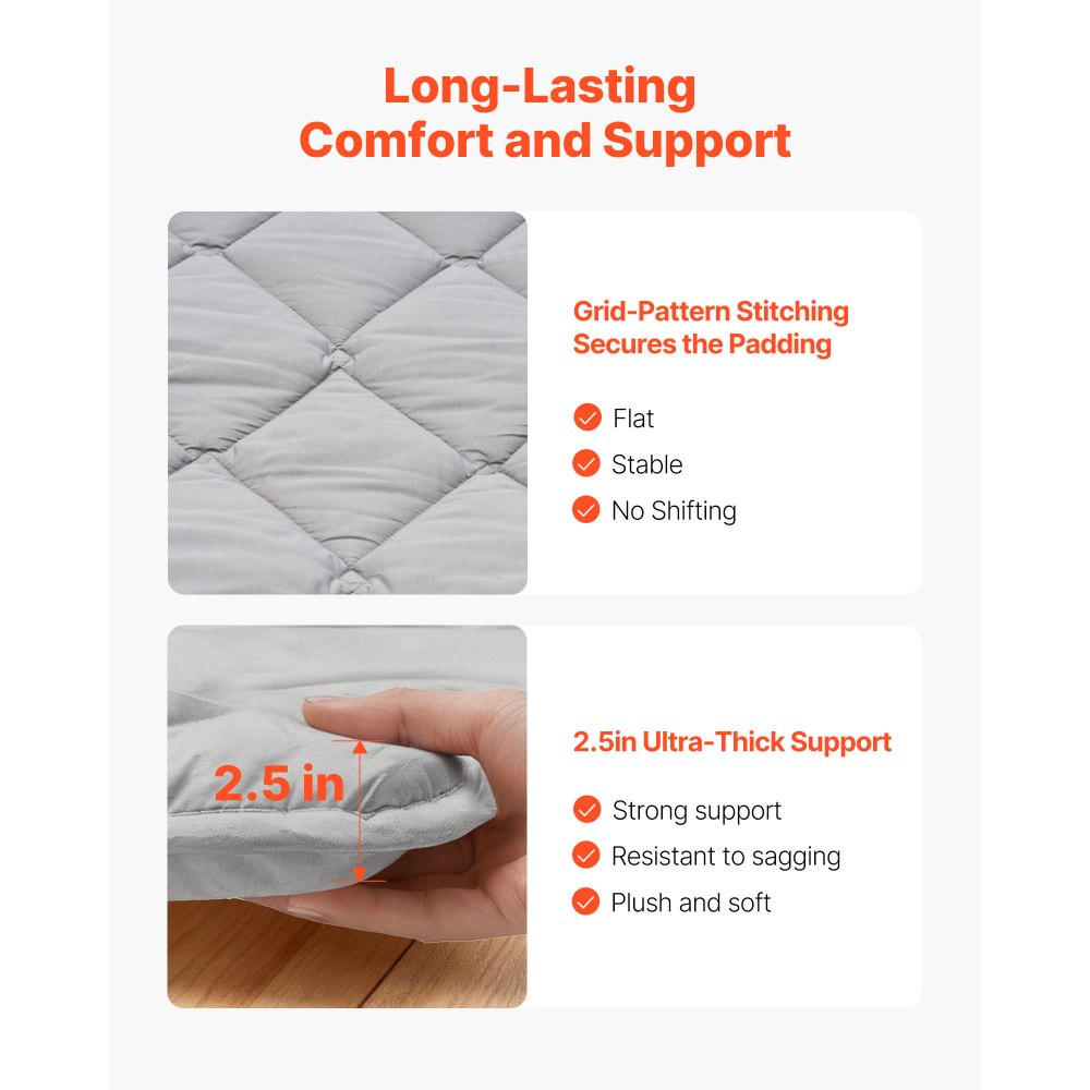 VEVOR Japanese Tatami Mat, Twin Size Foldable Japanese Tatami Mattress, Futon Mattress with Storage Bag & Fastener, 9-Layer Floor Mat for Sleeping, Dorm, Meditation, Yoga, 2032 x 991 x 63.5 mm, Gray