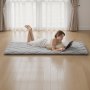 VEVOR Japanese Tatami Mat, Twin Size Foldable Japanese Tatami Mattress, Futon Mattress with Storage Bag & Fastener, 9-Layer Floor Mat for Sleeping, Dorm, Meditation, Yoga, 2032 x 991 x 63.5 mm, Gray