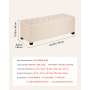 VEVOR Storage Ottoman Bench, Button-Tufted End of Bed Bench with Side Bags, Flip-up Upholstered Storage Chest with Metal Frame, Linen Bed Ottoman for Living Room, Bedroom, Entryway, Office, Beige
