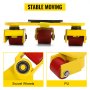 VEVOR Industrial Machinery Mover, 3T/6600lbs Machinery Moving Skate with 360°Rotation Cap and 4 Rollers & PU Wheels, Heavy Duty Dolly Skates for Moving Equipment