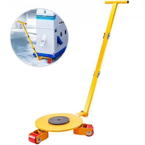 VEVOR Machinery Mover, 8800 LBS Machine Moving Skates, 4T Skate Roller with Push Rod and 3 Rollers, Industrial Dolly 360-degree Rotation, for Equipment and Material Handling