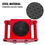 VEVOR 4pcs Machinery Mover, 6T Machinery Skate Dolly, 13200lbs Machinery Moving Skate, Machinery Mover Skate w/ 360° Rotation Cap and 4 Rollers, Heavy Duty Industrial Moving Equipment, Red