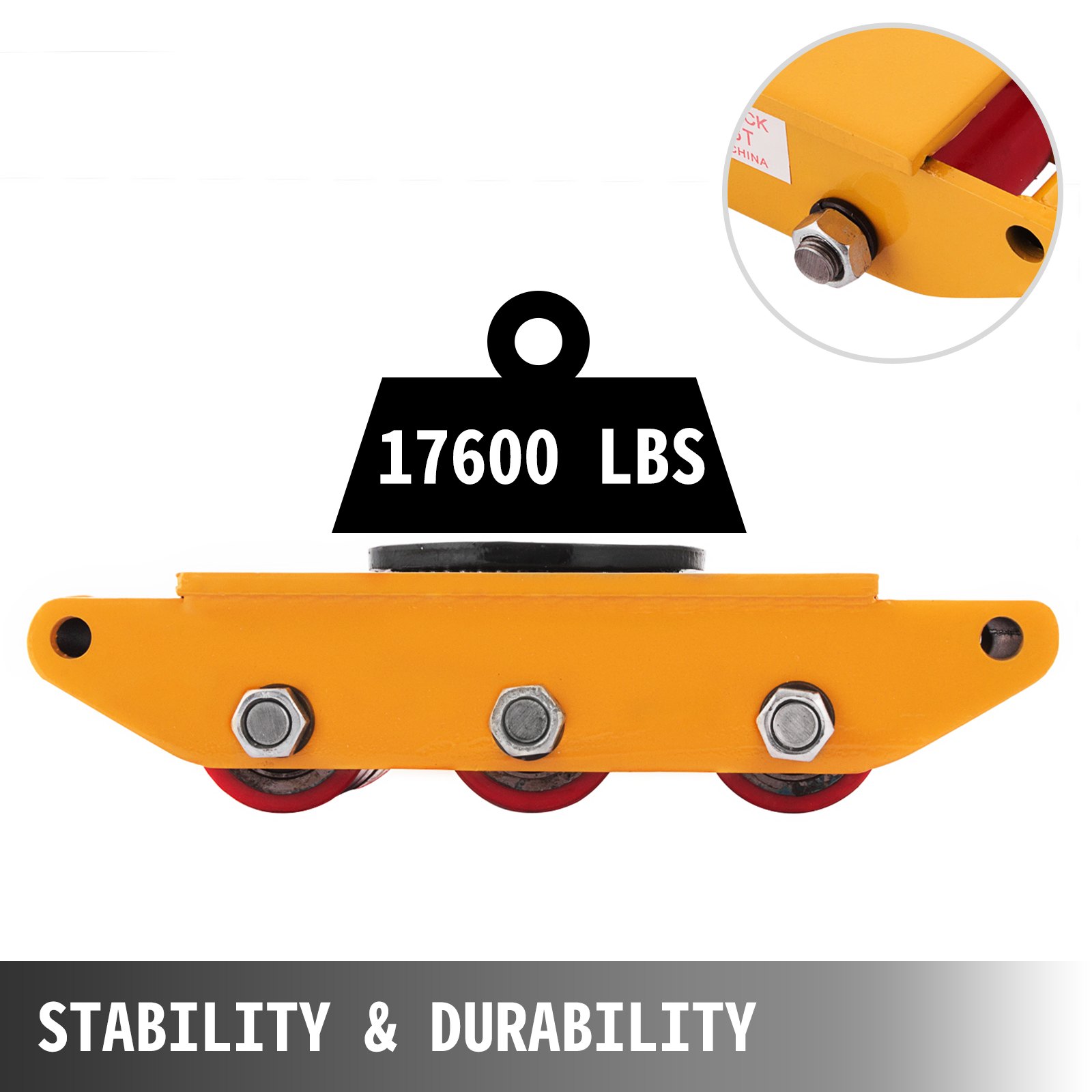 VEVOR 8T Machinery Mover Rolling Skate 17000LBS Load Smooth Carbon Steel