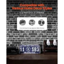 VEVOR Peel and Stick Wallpaper 17.7x393.7 in Gray Brick Waterproof for Bedroom
