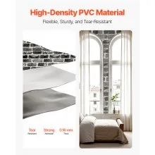 VEVOR Peel and Stick Wallpaper 17.7x393.7 in Gray Brick Waterproof for Bedroom
