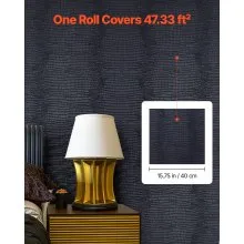 VEVOR Peel and Stick Wallpaper 15.7x393.7 in Black Cracked Waterproof