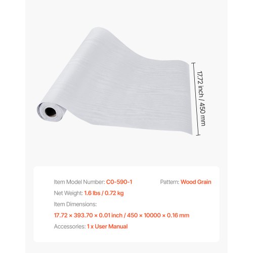 Yangfix Papel Pintado De Madera Gris Blanco Autoadhesivo Para Pared Despegar Y Pegar Papel De Contacto Parte Trasera Adhesiva Rollo De Lámina De Vinilo Para Mesa De Cocina 44,5x500cm