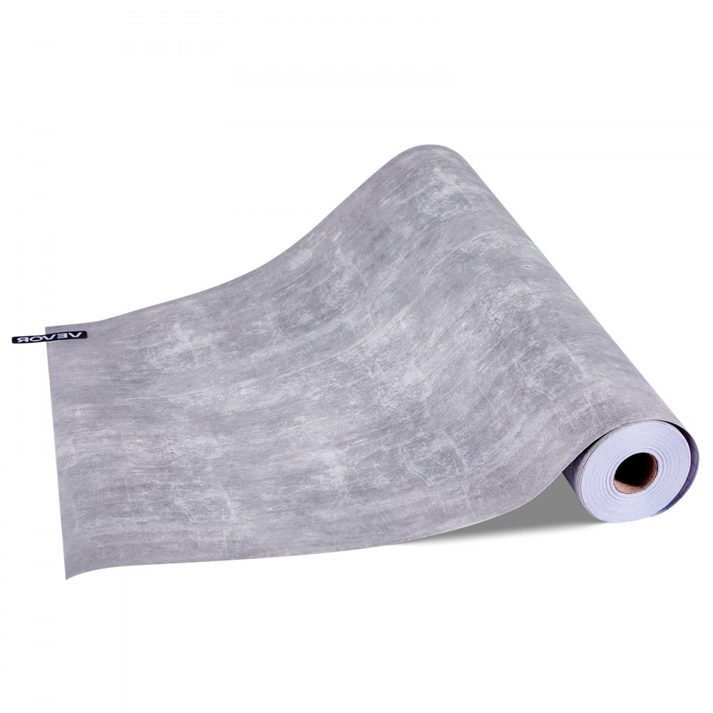 VEVOR Peel and Stick Wallpaper, 40cm x 15m Contact Paper Waterpoof Self Adhesive, Easy to Clean Wall Decorative Vinyl Roll for Bedroom Kitchen Office Bathroom,Dark Gray Industrial Style