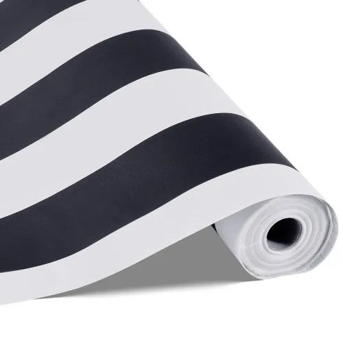 VEVOR Peel and Stick Wallpaper, 45cm x 15m Contact Paper Black White Modern Geometric Waterpoof Self Adhesive, Easy to Clean Wall Decorative Vinyl Roll for Bedroom Kitchen Office Bathroom