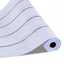 VEVOR Peel and Stick Wallpaper 17.7x590.5 in White Wood Textured Waterproof