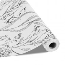 VEVOR Peel and Stick Wallpaper 17.7x393.7 in White Botanical Floral Waterproof