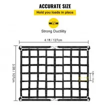 VEVOR 3.5'x 4.1' Cargo Net with S-Hooks, Truck Bed Cargo Net Heavy Duty Cargo Nets Capacity 1100LBS for Pickup Trucks (42" x 50")