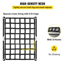VEVOR 3.5'x 4.1' Cargo Net with S-Hooks, Truck Bed Cargo Net Heavy Duty Cargo Nets Capacity 1100LBS for Pickup Trucks (42" x 50")