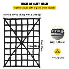Truck Bed Cargo Net - Cross Strap Reinforced Truck Cargo Net with D-Rings Hook