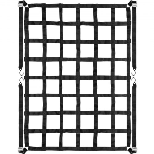 VEVOR Cargo Net with Mesh, Truck Bed Cargo Net Capacity 1100LBS, Heavy Duty Cargo Nets with Cam Buckles & S-Hooks for Pickup Trucks (6.8 x 4.1 ft)