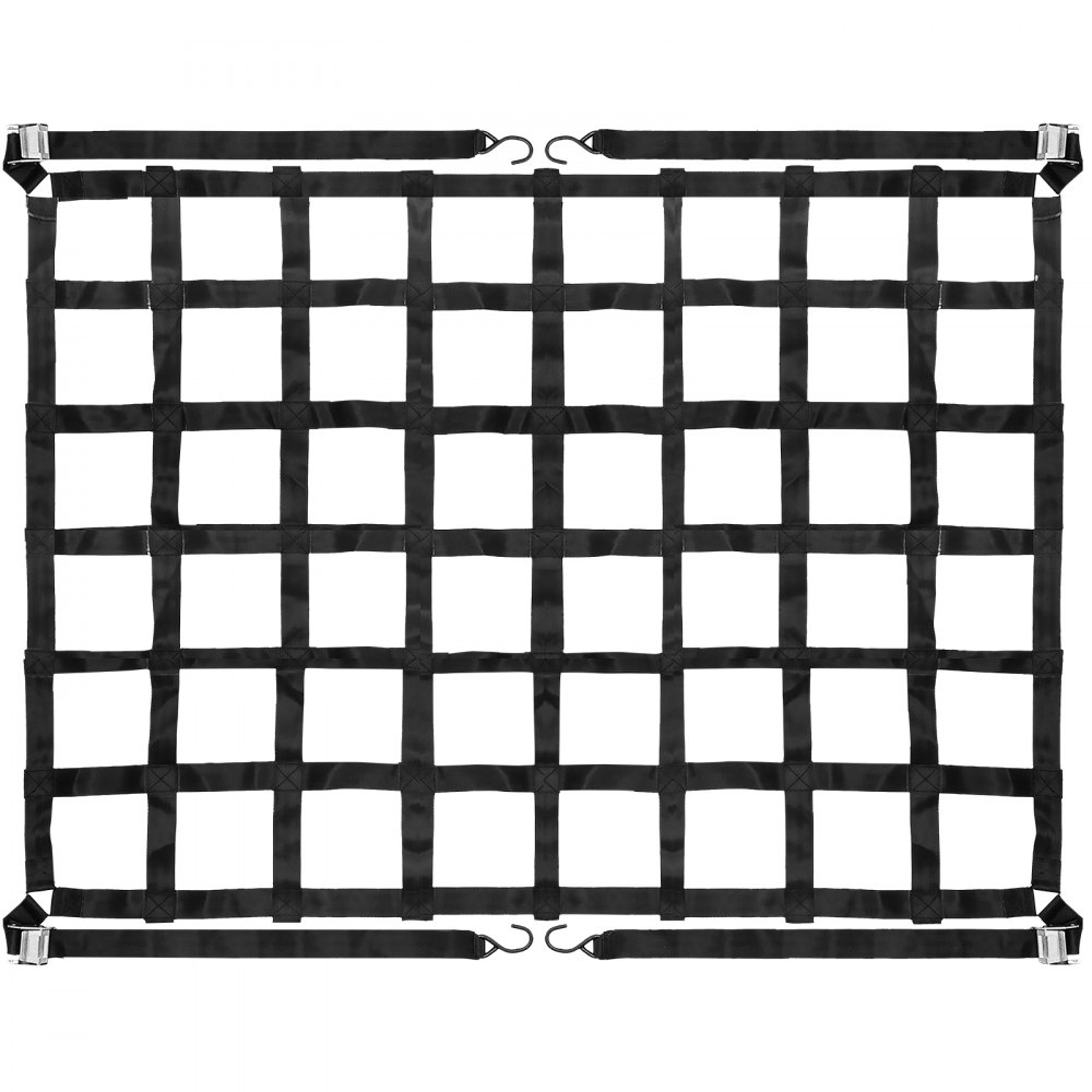 VEVOR Cargo Net with Mesh, Truck Bed Cargo Net Capacity 1100LBS, Heavy Duty Cargo Nets with Cam Buckles & S-Hooks for Pickup Trucks (6.8 x 4.1 ft)