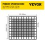 VEVOR cargo net, 8 x 6.7 ft, 12.96 lb, black grid layout with reinforced edges.